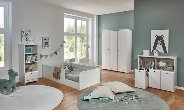 Kinderzimmer-Set Thilo 4-tlg. Weiß - Holzwerkstoff