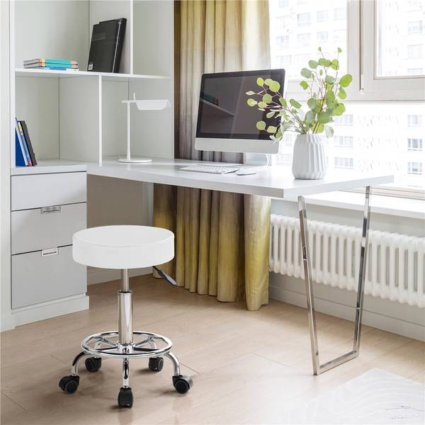 Rollhocker ARJ77 Weiß - Metall - 39 x 65 x 39 cm