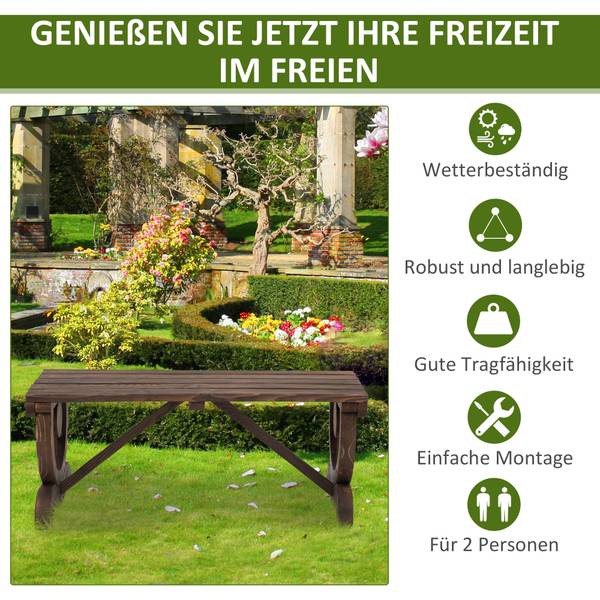 Gartenbank 84B-410 Braun - Massivholz - 50 x 40 x 98 cm