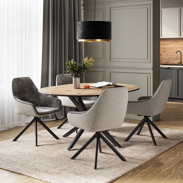 Loungesessel Eleganza 53231 Grau - Samt - 60 x 89 x 62 cm