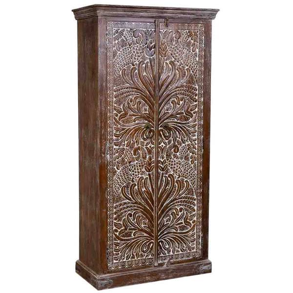 Schrank Aki Braun - Massivholz - 90 x 180 x 40 cm
