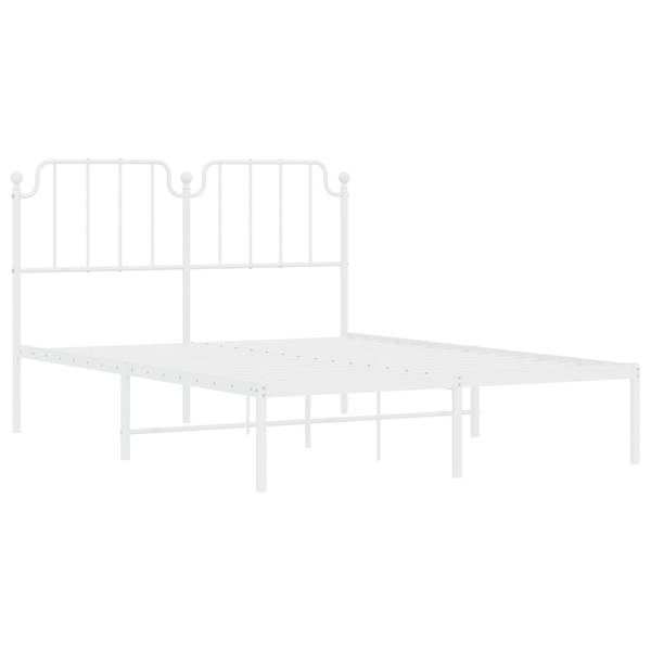 Bettgestell mit Kopfteil X307 Weiß - Metall - 156 x 102 x 207 cm