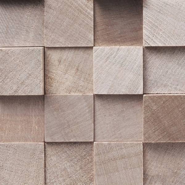 2 Wandpaneel Badezimmer-WOOD Beige - Polyester PVC - 70 x 30 x 70 cm