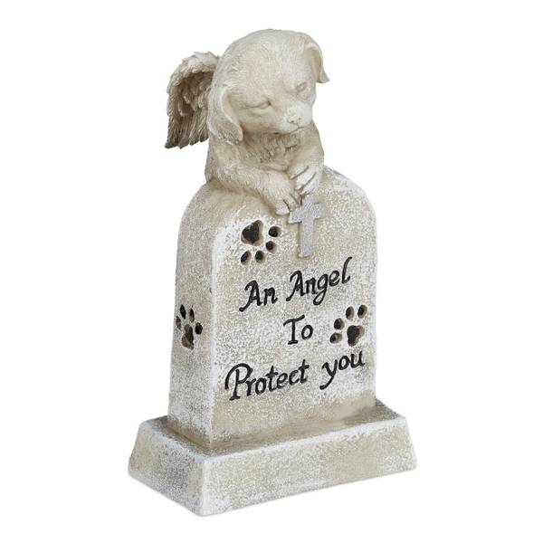 Gedenksteen voor honden zwart - wit - polyresin - 11 x 20 x 10 cm