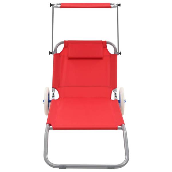 Chaise longue 296520 Rouge - Acier - 63 x 55 x 146 cm