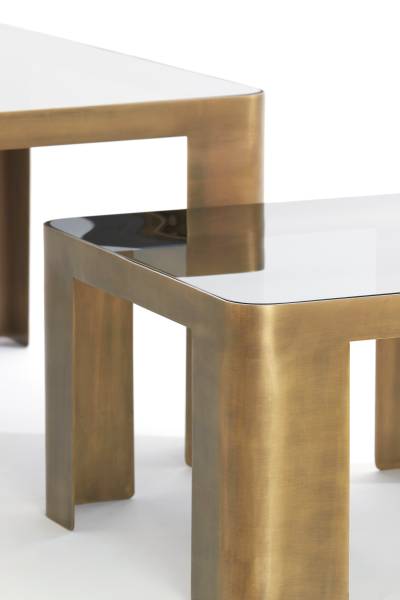 Tisch OXE Braun - Metall - 75 x 40 x 75 cm