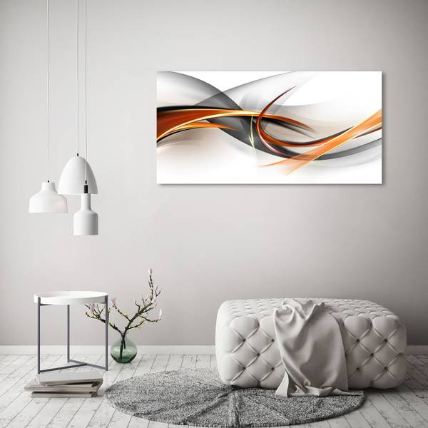Glasbild Abstrakte Wellen Orange - Glas - 120 x 60 x 1 cm