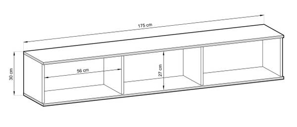 TV-wandbord MUCALMA grijs