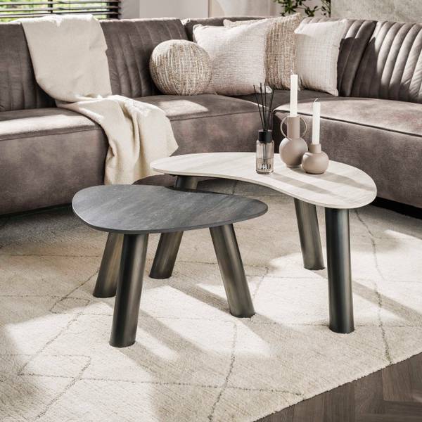 Couchtisch TWIN Grau - Stein - 88 x 41 x 75 cm