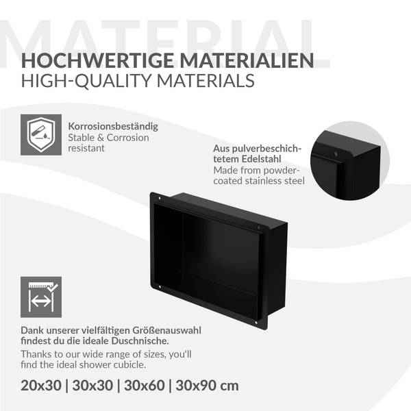 Duschnische ALVEO Schwarz - 30 x 20 cm
