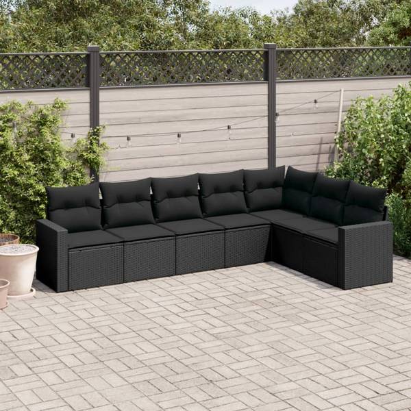 Canapés de jardin 3034319-2 (lot de 7) Noir