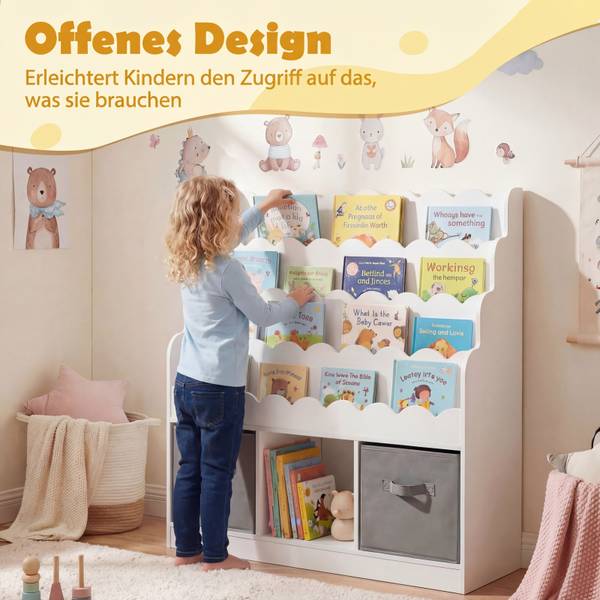Kinderregal FB32634IT Weiß - Holzwerkstoff - 30 x 92 x 90 cm