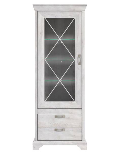 Vitrine Kasimir 5 mit LED Braun - Holzwerkstoff - 78 x 210 x 48 cm
