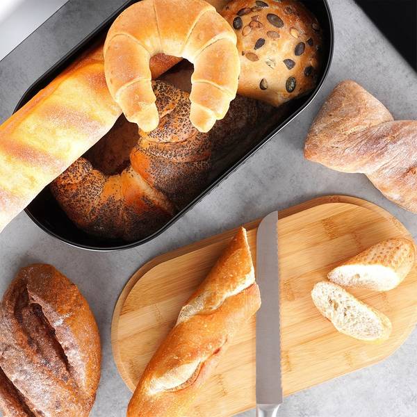 Brotkasten 259624 Schwarz - Metall - 19 x 16 x 34 cm