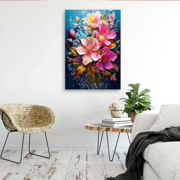 Tableau déco Fleurs Bouquet 60 x 90 cm
