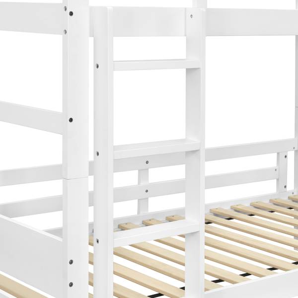 Stapelbed LucyAttic Ⅰ wit - grenenhout - 95 x 146 x 204 cm