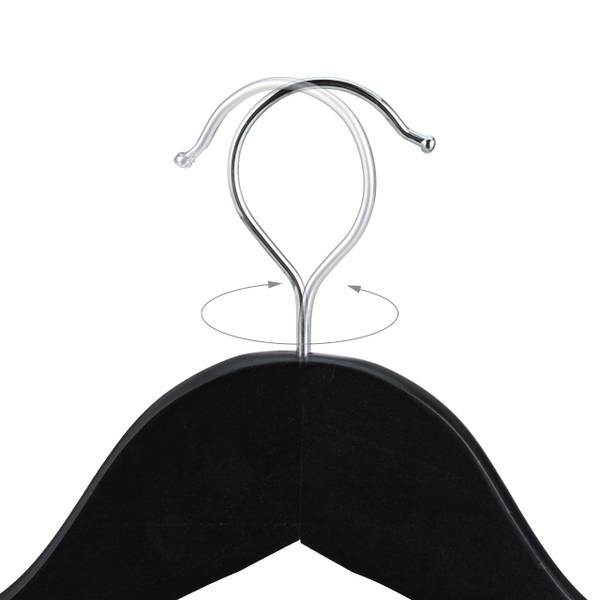 Set van 20 houten kinderkledinghangers zwart - zilver