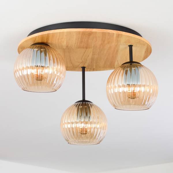 Deckenleuchte Cesaro Orange - Aluminium - Klarglas - 42 x 29 x 43 cm