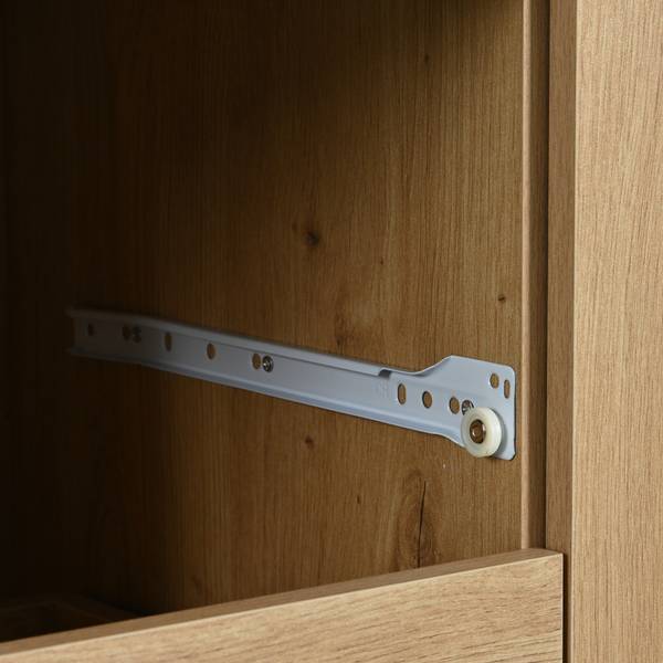 Sideboard Helios Ⅱ Braun - Stahl - Farbglas - 40 x 85 x 160 cm