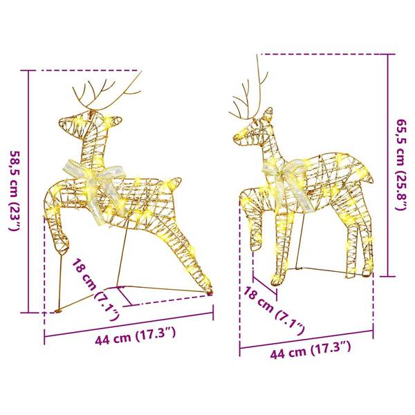 Weihnachtsrentier 4-tlg 3399384 Gold - Anzahl Teile im Set: 4