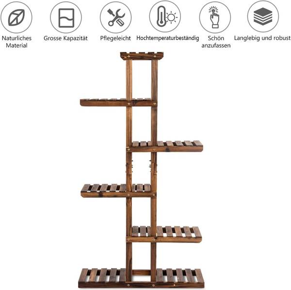 Plantenrek SF5782NL bruin - plaatmateriaal op houtbasis - 75 x 140 x 25 cm