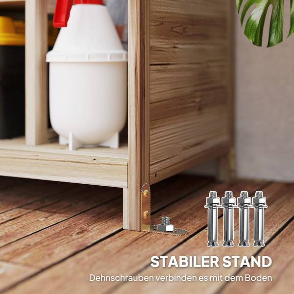 Gartenschrank 84H-347V00ND Braun - Tanne - 49 x 170 x 80 cm