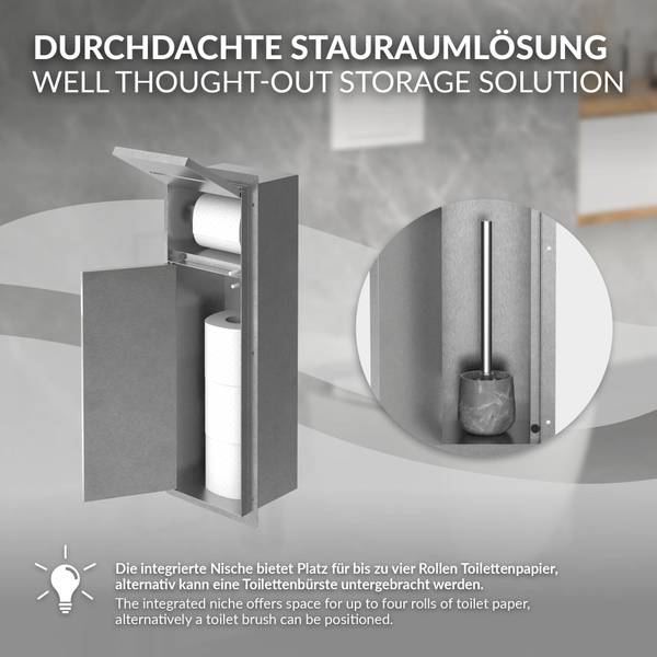 Unterputz-WC-Schrankmodul HARSTAD Silber