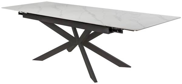 Ausziehtisch LEON Weiß - Keramik - Metall - 260 x 76 x 90 cm