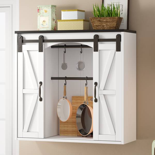 Keukenwandkast OUMUD Ⅰ wit - plaatmateriaal op houtbasis - 31 x 76 x 80 cm
