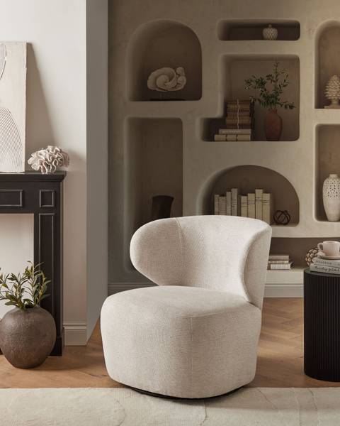 Sessel ALVDAL Beige - Schwarz - Textil - 74 x 73 x 79 cm