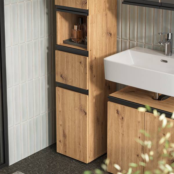 Badmöbel-Set Torren 59595 3er Set Braun - Holzwerkstoff - 60 x 58 x 35 cm
