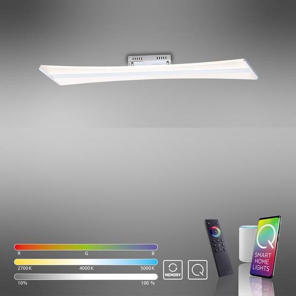 LED Deckenlampe Smart Home Q - RILLER Silber - Aluminium - 14 x 8 x 101 cm