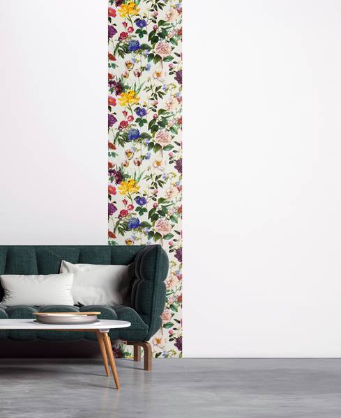 Selbstklebende Tapete Flowers Beige - Fleece - Vinyl - 52 x 250 x 1 cm