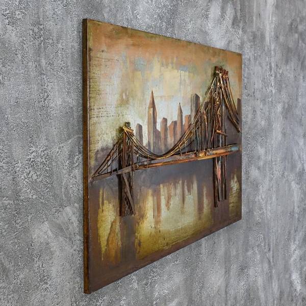 Metallbild 3D MANHATTAN Stahl - 120 x 70 x 4 cm