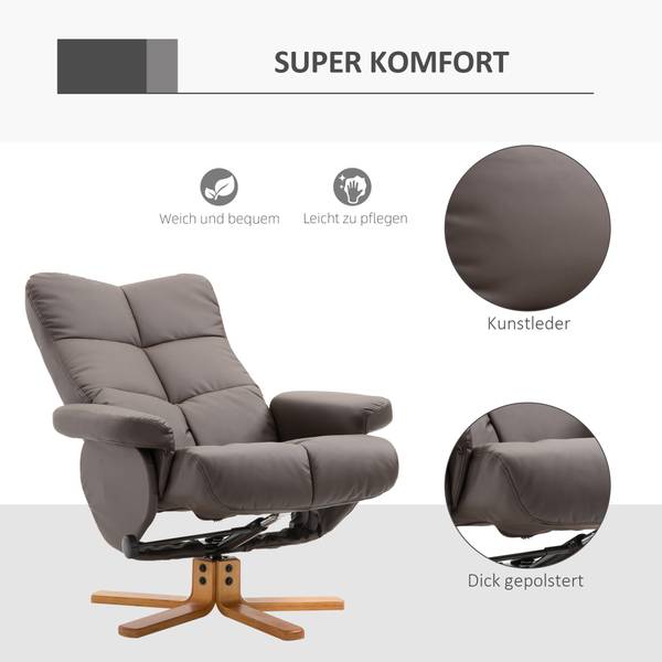 Relaxsessel mit Hocker 833-359 Braun