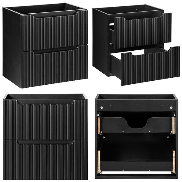 Doppelwaschtisch NEWPORT-56-83 Schwarz - Holzwerkstoff - 120 x 72 x 40 cm