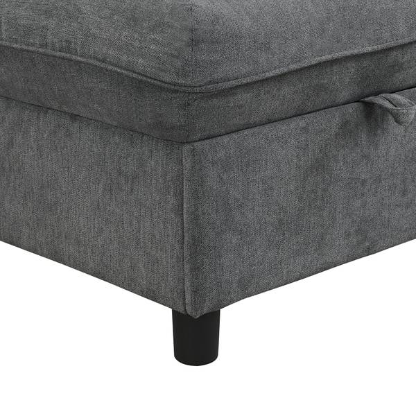 Sofaset Gaia Ⅰ Grau - Kunststoff - Massivholz - Textil - 76 x 87 x 274 cm