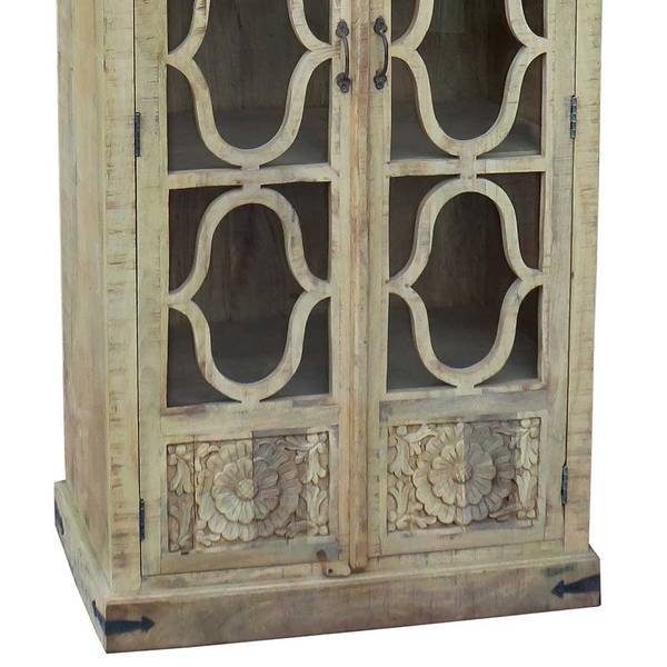 Vitrine 4523316638 Beige - Massivholz - 100 x 196 x 45 cm