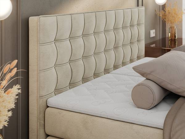 Boxspringbett ELEKTRO Beige - H4 - Liegefläche Breite: 140 cm