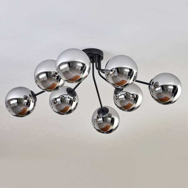 Deckenleuchte Fossobiubo Silber - Aluminium - Klarglas - 100 x 29 x 100 cm