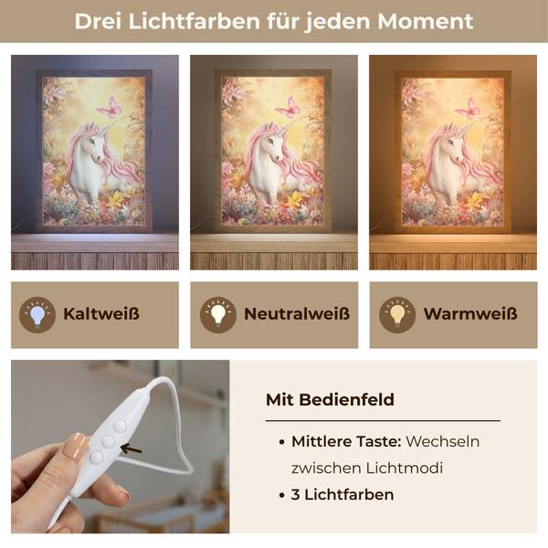 NACHTTISCHLAMPE Einhorn 20 x 30 cm