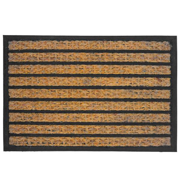 Fußmatte Kokos & Gummi 60x40 cm Schwarz - Braun - Naturfaser - Kunststoff - 60 x 2 x 40 cm