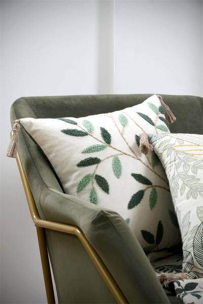 Dekokissen BOTANYS Grün - Naturfaser - 40 x 2 x 40 cm