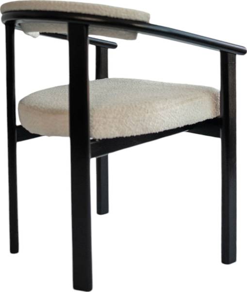 Esszimmerstuhl Kiro 4er Set Weiß - Bouclé - Strukturstoff - Eiche - 58 x 72 x 47 cm