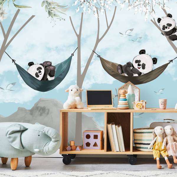 Fototapete Pandas Märchenwald Kinder 450 x 315 x 315 cm