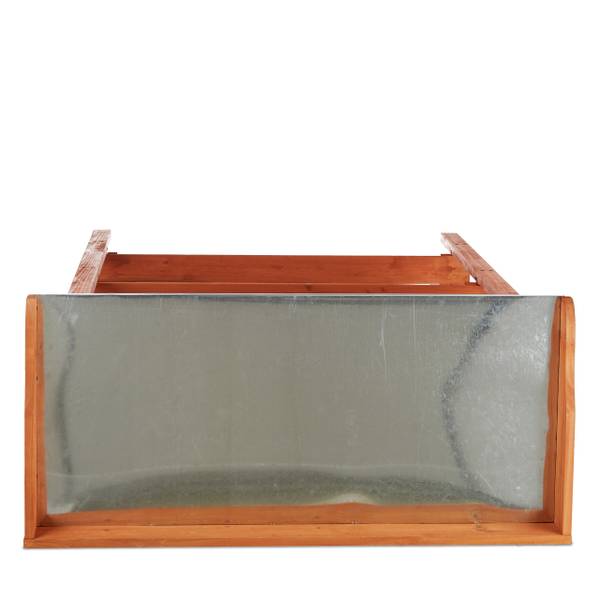 Oppottafel met metalen plaat oranje - staal - 92 x 88 x 42 cm