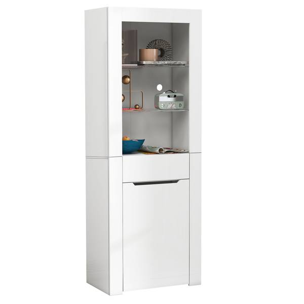 Highboard Neptunus Ⅱ Weiß - Stahl - Farbglas - 36 x 165 x 60 cm