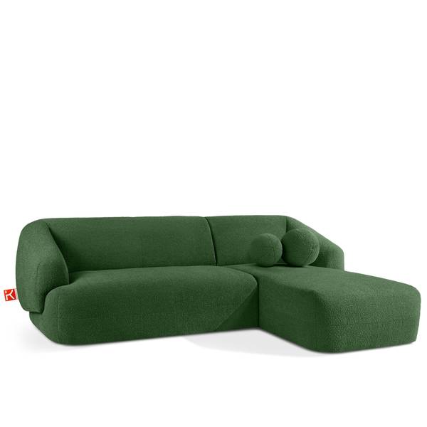 Hoekbank rechts VIRA groen - bouclé