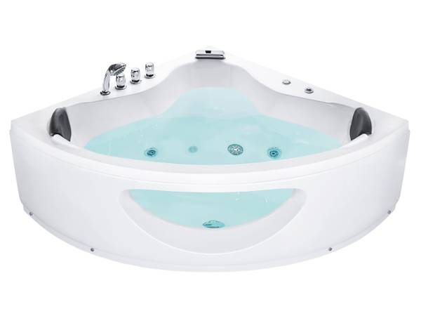 Baignoire d'angle TOCOA Noir - Argenté - Blanc - 138 x 190 cm
