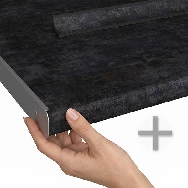 Singleküche Fame-Line 65762 Blau - Braun - Stahl - 150 x 82 x 60 cm